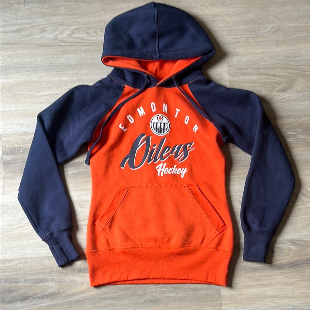 Edmonton Oilers Orange and Navy Hoodie
